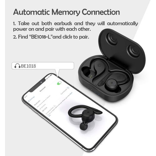  [아마존핫딜][아마존 핫딜] HolyHigh Wireless Headphones Bluetooth 5.0 Earphones Upgrade IPX7 Waterproof 26H Playtime with Charging Case in Ear Wireless Earbuds with Mic for Running Sports Gym for iPhone Andr