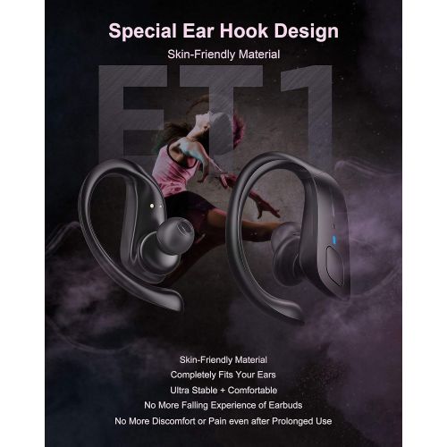  [아마존 핫딜] HolyHigh Wireless Headphones Sports Bluetooth 5.0 Earphones IPX5 Waterproof 30H Play Time in Ear Stereo Sound Wireless Earbuds with Charging Case Micro for Running Sport Gym for iO