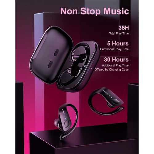  [아마존 핫딜] HolyHigh Wireless Headphones Sports Bluetooth 5.0 Earphones IPX5 Waterproof 30H Play Time in Ear Stereo Sound Wireless Earbuds with Charging Case Micro for Running Sport Gym for iO