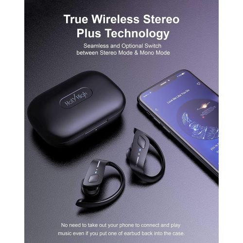  [아마존 핫딜] HolyHigh Wireless Headphones Sports Bluetooth 5.0 Earphones IPX5 Waterproof 30H Play Time in Ear Stereo Sound Wireless Earbuds with Charging Case Micro for Running Sport Gym for iO