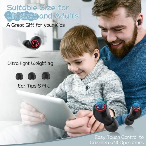  [아마존 핫딜] HolyHigh Wireless Earbuds, Bluetooth 5.0 Headphones in-Ear Cute Little Devil Earphones for Kids Adult 36H Playtime 3D Stereo Deep Bass Earbuds with Built-in Mic Portable Charging Case for i