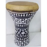 /Etsy Egyptian Medium Pretuned Mosaic Wooden Mother of Pearl Doumbek Darbuka Drum 7.5"x12"