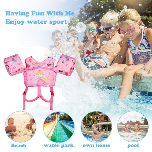  HomDSim Kids Cartoon Life Jackets & Vests Toddler Life Jacket Baby Swim Float Kids Swim Life Vest/Kids Swimming Floats Vest for Kids-Flotation Device 30-50 lbs