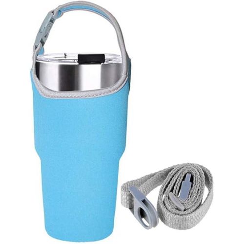  2 Pack Tumbler Carrier Holder, Neoprene Tumbler Sleeve with Carrying Handle, Water Bottle Carrier Pouch Fit for YETI Rambler Ozark Trail Rtic and More