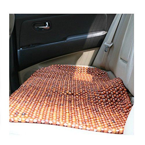  HomDSim Wood Beaded Auto Car Seat Bead Cover,Natural Rosewood Wooden Bead Cool Refreshing Back Massaging Comfort Cushion Mat,Premium Quality Universal for Car Truck on Summer (Fron