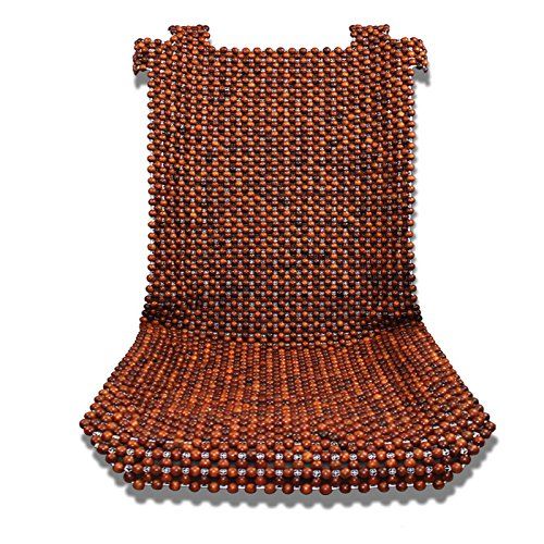  HomDSim Wood Beaded Auto Car Seat Bead Cover,Natural Rosewood Wooden Bead Cool Refreshing Back Massaging Comfort Cushion Mat,Premium Quality Universal for Car Truck on Summer (Fron