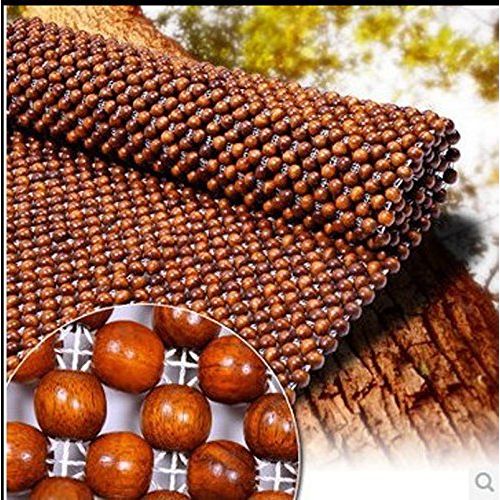  HomDSim Wood Beaded Auto Car Seat Bead Cover,Natural Rosewood Wooden Bead Cool Refreshing Back Massaging Comfort Cushion Mat,Premium Quality Universal for Car Truck on Summer (Fron