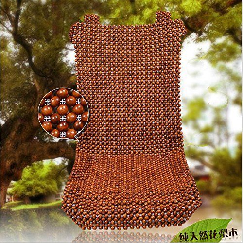  HomDSim Wood Beaded Auto Car Seat Cover,Natural Rosewood Wooden Bead Cool Refreshing Back Massaging Comfort Cushion Mat,Premium Quality Universal for Car Truck on Summer (Rear seat