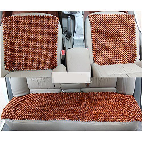  HomDSim Wood Beaded Auto Car Seat Cover,Natural Rosewood Wooden Bead Cool Refreshing Back Massaging Comfort Cushion Mat,Premium Quality Universal for Car Truck on Summer (Rear seat