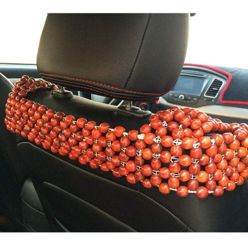  HomDSim Wood Beaded Auto Car Front Seat Cover,Natural Rosewood Wooden Bead Cool Refreshing Back Massaging Comfort Cushion Mat,Premium Quality Universal for Car Truck on Summer