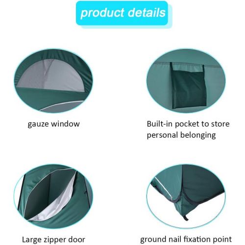  HomVent Pop Up Privacy Tent,Portable Outdoor Shower Tent, Camp Toilet,Sun Shelter Camp Changing Dressing Room,Army Green