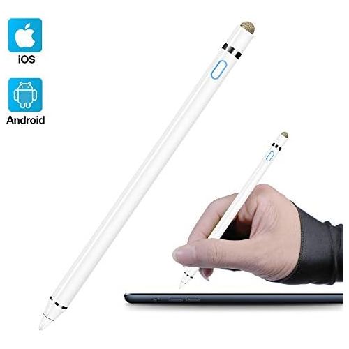  [아마존베스트]Active Stylus Compatible with Apple iPad, Homagical Stylus Pen for Touch Screens, Rechargeable Capacitive 1.5mm Fine Point iPad Pen Tablets Stylus with Pen Bag/Anti-friction Glove