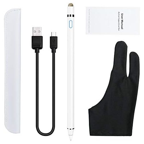  [아마존베스트]Active Stylus Compatible with Apple iPad, Homagical Stylus Pen for Touch Screens, Rechargeable Capacitive 1.5mm Fine Point iPad Pen Tablets Stylus with Pen Bag/Anti-friction Glove