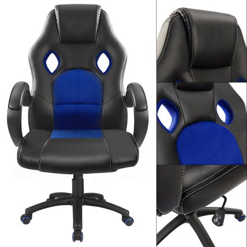  Homall Ergonomic Series Executive Computer Gaming Office Racing Style Swivel Chair with High Back,Seat Height Adjustment(Blue)