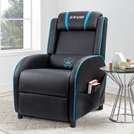 Homall Gaming Recliner Chair Single Living Room Sofa Recliner PU Leather Recliner Seat Home Theater Seating (Blue/Black)