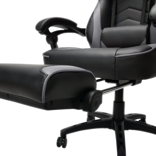  Homall RESPAWN-110 Racing Style Gaming Chair - Reclining Ergonomic Leather Chair with Footrest, Office Or Gaming Chair (RSP-110-GRY)