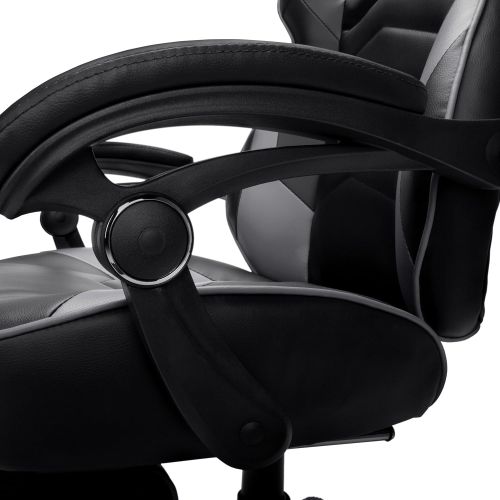  Homall RESPAWN-110 Racing Style Gaming Chair - Reclining Ergonomic Leather Chair with Footrest, Office Or Gaming Chair (RSP-110-GRY)