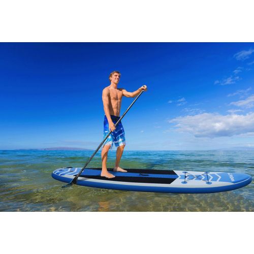  Homarden Inflatable Stand Up Paddle Board 10’6” Long & 6” Thick with Premium SUP Accessories & Carry Bag | EXTRA Wide Stance, Bottom Fin for Paddling, Surf Control, Non-Slip Deck | Youth &