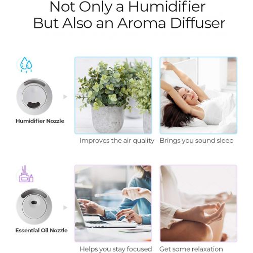 [아마존 핫딜]  [아마존핫딜]Homasy 4.5L Cool Mist Humidifiers with Essential Oil Nozzle, Ultrasonic Humidifier for Large Bedroom, Fresh Air Humidifier for Baby, Ultra Quiet, Auto Shut Off, Top-Refill Design,