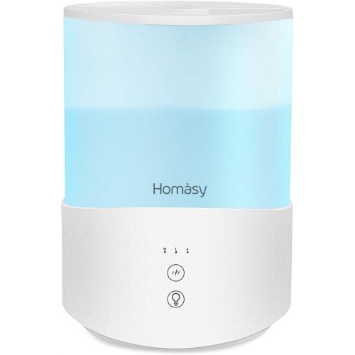  [아마존 핫딜] Homasy Cool Mist Humidifier, 2.5L Essential Oil Diffuser with 7-Color Mood Lights, Top Fill Humidifier for Bedroom, Air Humidifier with Adjustable Mist Output, Sleep Mode, Auto Shu
