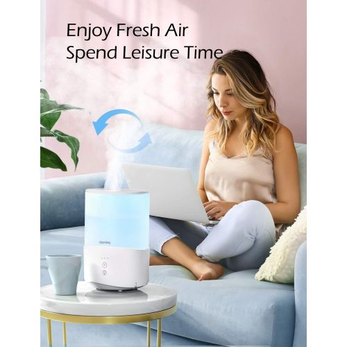  [아마존 핫딜] Homasy Cool Mist Humidifier, 2.5L Essential Oil Diffuser with 7-Color Mood Lights, Top Fill Humidifier for Bedroom, Air Humidifier with Adjustable Mist Output, Sleep Mode, Auto Shu
