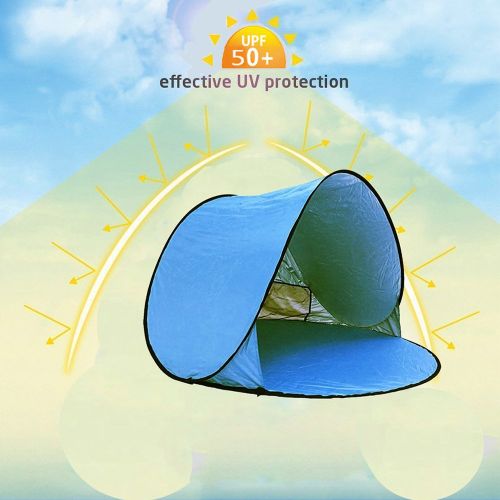  Homboon Automatic Beach Tent, Pop-up Instant Sun Shelter Portable Cabana with Carry Bag Outdoor Anti-Uv Canopy Lightweight Foldable Shade Tent for Camping Fishing Hiking Picnic,59×