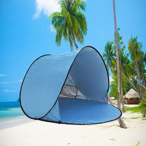  Homboon Automatic Beach Tent, Pop-up Instant Sun Shelter Portable Cabana with Carry Bag Outdoor Anti-Uv Canopy Lightweight Foldable Shade Tent for Camping Fishing Hiking Picnic,59×