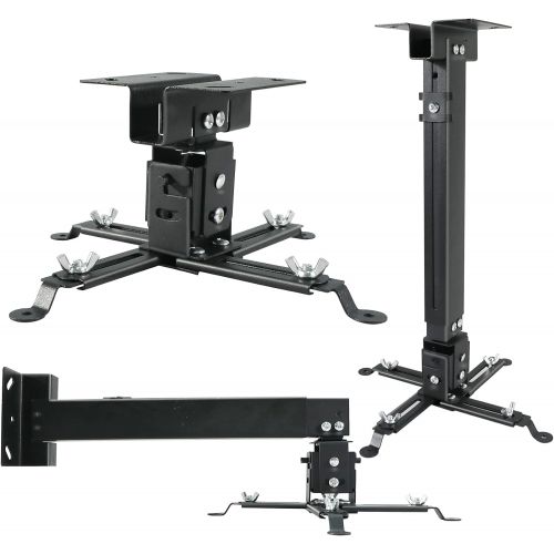  Projector Mount, Homcine Universal Projector Ceiling/Wall Mount Black with Extendable Arms, Adjustable Height, Projector Holder/Bracket/Hanger Low Profile, Quick Release for Epson,