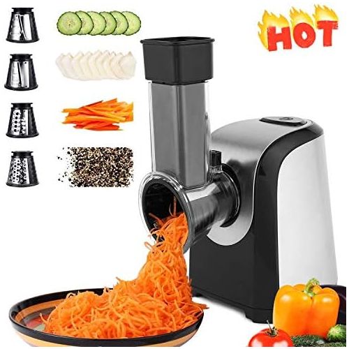  [아마존베스트]Homdox Electric Vegetable Graters Professional Salad Maker, Electric Slicer Shredder Graters for Kitchen, Electric Salad Shooter for Vegetables Carrot Cheese Black