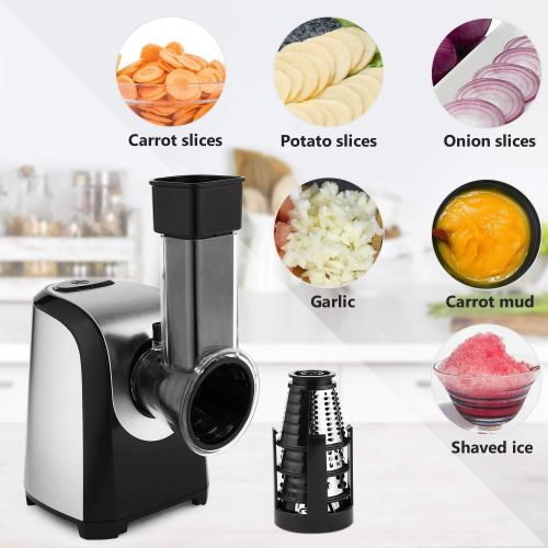  [아마존베스트]Homdox Electric Vegetable Graters Professional Salad Maker, Electric Slicer Shredder Graters for Kitchen, Electric Salad Shooter for Vegetables Carrot Cheese Black