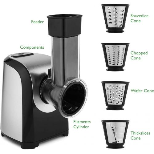  [아마존베스트]Homdox Electric Vegetable Graters Professional Salad Maker, Electric Slicer Shredder Graters for Kitchen, Electric Salad Shooter for Vegetables Carrot Cheese Black