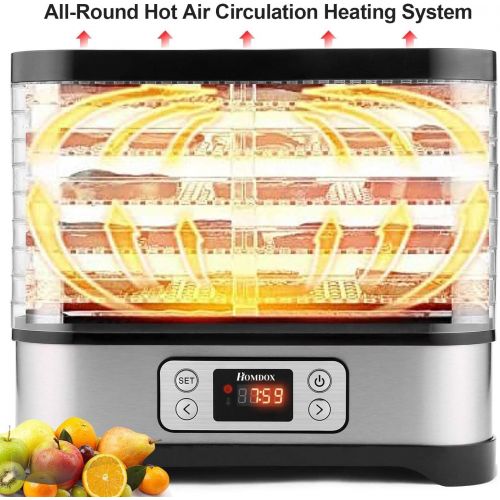  [아마존베스트]Homdox Food Dehydrator Machine, Digital Timer and Temperature Control, 8 Trays, for Jerky/Meat/Beef/Fruit/Vegetable, BPA Free/400 Watt/Updated