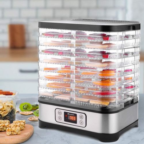  [아마존베스트]Homdox Food Dehydrator Machine, Digital Timer and Temperature Control (95ºF-158ºF), 8 Trays + 400W for Jerky/Meat/Beef/Fruit/Vegetable, BPA Free.