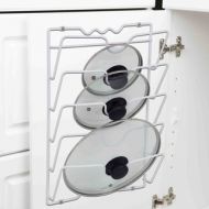 Home Basics White Wall Cabinet Mound Lid Rack by Home Basics