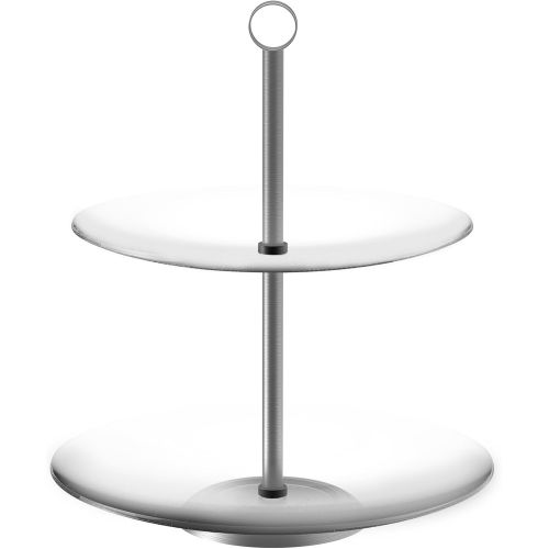  Dessert Tower-Two Tier, Round Glass Display Stand for Cookies, Cupcakes, Pastries, Hors d’oeuvres and Appetizers-Great for Parties by Chef Buddy