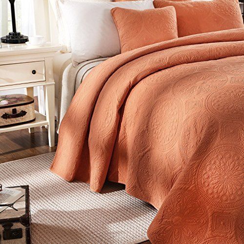  Home Tache Solid Rustic Dusty Blush Pink Soothing Pastel Soft Cotton Girly Stone Wash Quilted Bedspread 3 Piece Quilt Set, Full