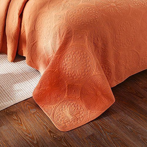  Home Tache Solid Rustic Dusty Blush Pink Soothing Pastel Soft Cotton Girly Stone Wash Quilted Bedspread 3 Piece Quilt Set, Full