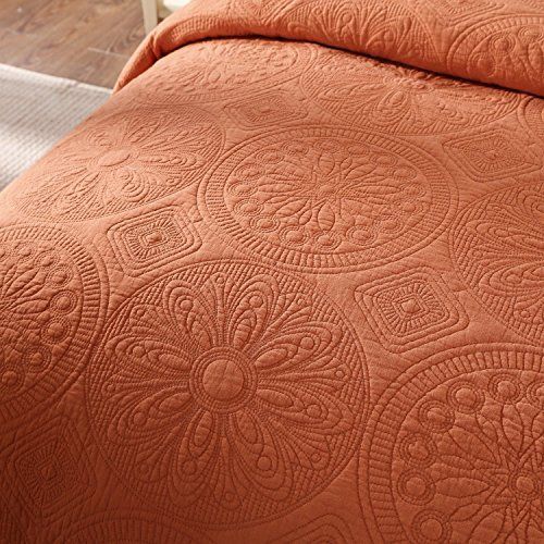  Home Tache Solid Rustic Dusty Blush Pink Soothing Pastel Soft Cotton Girly Stone Wash Quilted Bedspread 3 Piece Quilt Set, Full