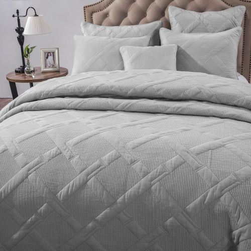  Home Tache Solid Rustic Dusty Blush Pink Soothing Pastel Soft Cotton Girly Stone Wash Quilted Bedspread 3 Piece Quilt Set, Full