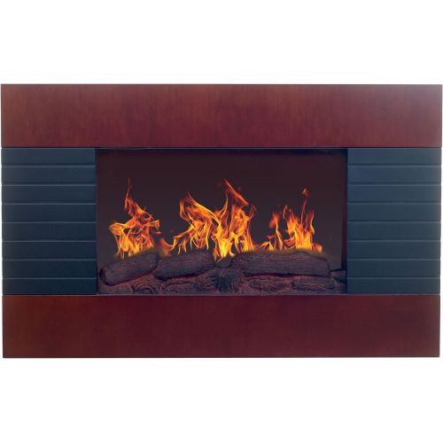  Home Northwest Mahogany Electric Fireplace with Wall Mount & Remote 36-AMZ, Black Chesnut