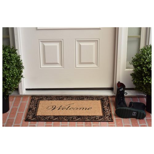  Home & More 10003WELC Welcome Doormat, 18 x 30 x 1, Natural/Bronze