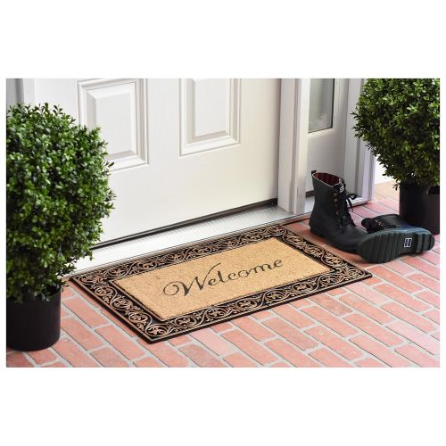  Home & More 10003WELC Welcome Doormat, 18 x 30 x 1, Natural/Bronze