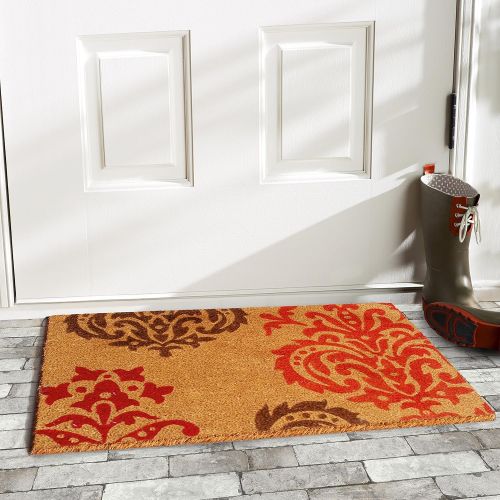  Home & More 120581729 Orange Baroque Doormat, 17 x 29 x 0.60, Multicolor