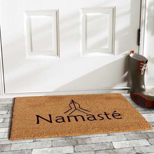  Home & More 120791729 Namaste Doormat, 17 x 29 x 0.60, Natural/Black