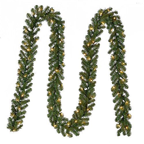  Home Accents Holiday 18 ft. Pre-Lit Kingston Indoor/Outdoor Garland Decoration with 70 Sparkling Warm Clear Lights