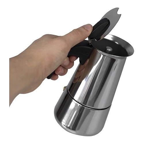  Home Basics EM00248 2 Cup Stainless Steel Espresso Maker, Silver