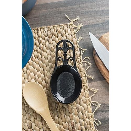  Home Basics SR44396 Cast Iron Fleur De Lis Spoon