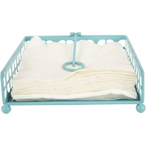  Home Basics Trinity Flat, Turquoise Napkin Holder