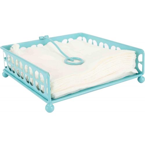  Home Basics Trinity Flat, Turquoise Napkin Holder