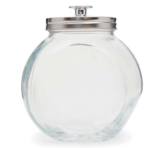  Home Basics Glass Cookie Candy Jar Container with Fresh Sealed Lid  Kitchen Home Decor Storage (Medium)